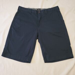 J. Crew Mens Navy Blue Long Chino Shorts 31 X 10" Inseam Preppy Cotton Summer
